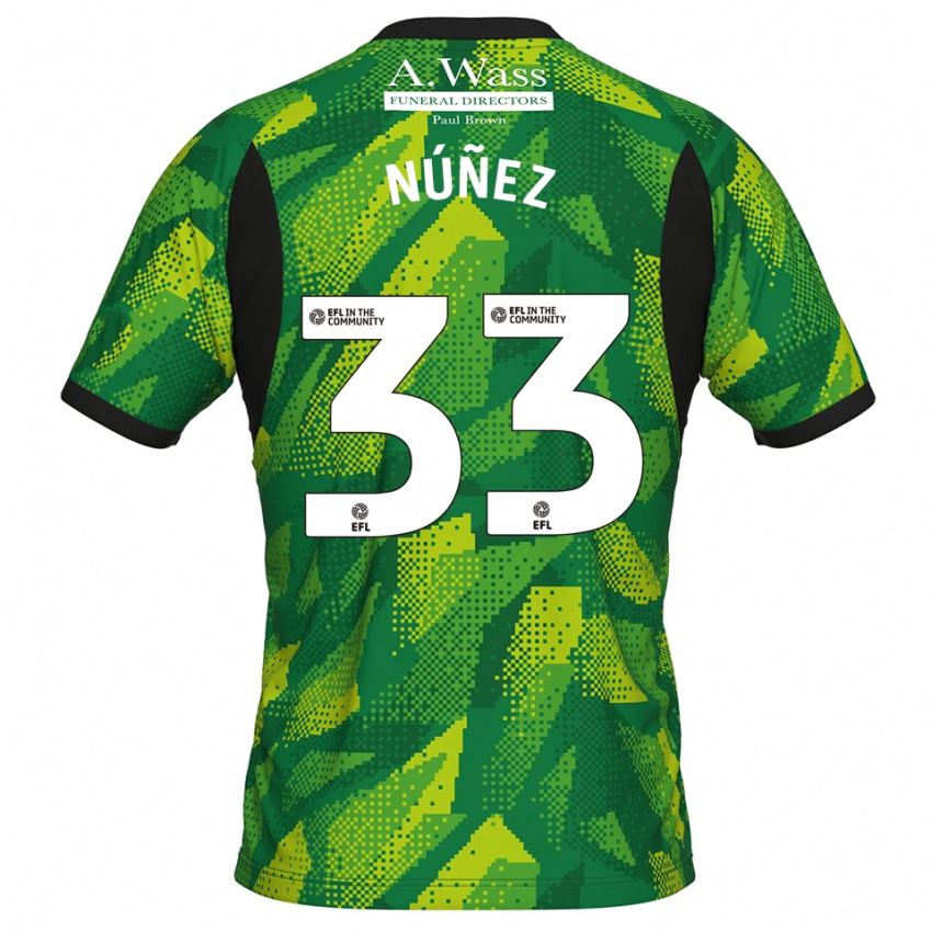 גברים Anthony Núñez #33 ירוק שחור חולצת שוער 2025/26 חולצה קצרה