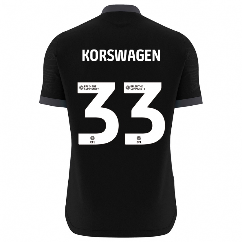 גברים Mattijis Korswagen #33 שחור לבן חולצת שוער 2025/26 חולצה קצרה