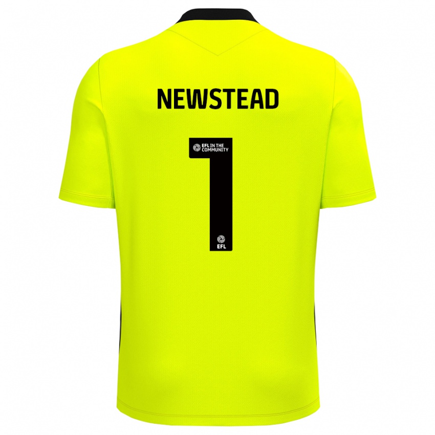 גברים Jamie-Louise Newstead #1 שחור צהוב חולצת שוער 2025/26 חולצה קצרה