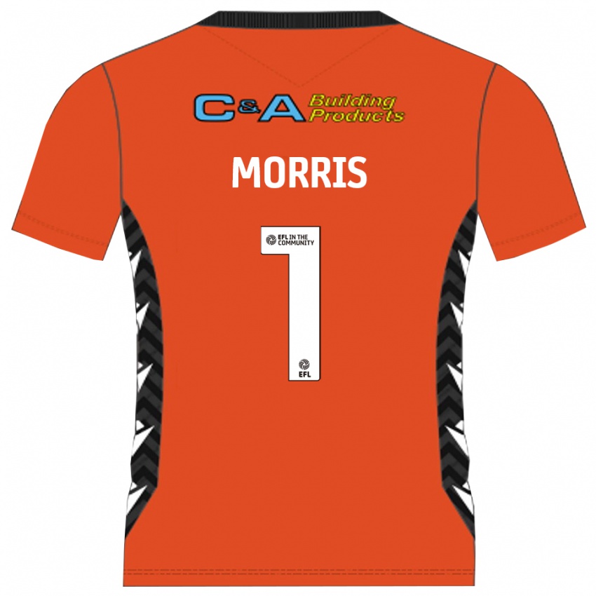 גברים גלן מוריס #1 שחור כתום חולצת שוער 2025/26 חולצה קצרה