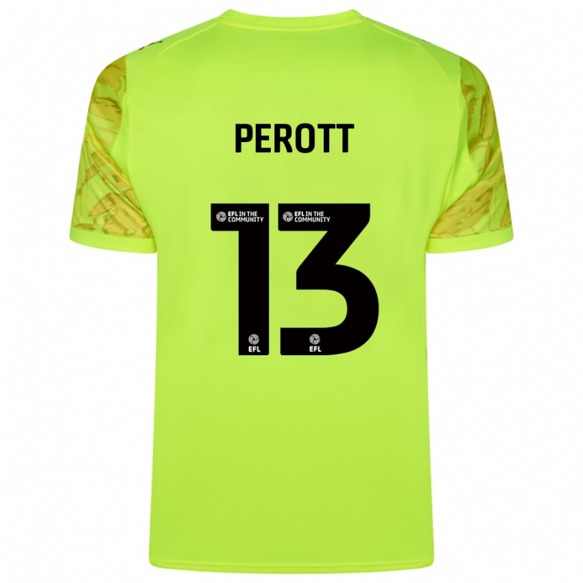 גברים מילאי פרוט #13 ירוק פלורסנט חולצת שוער 2025/26 חולצה קצרה