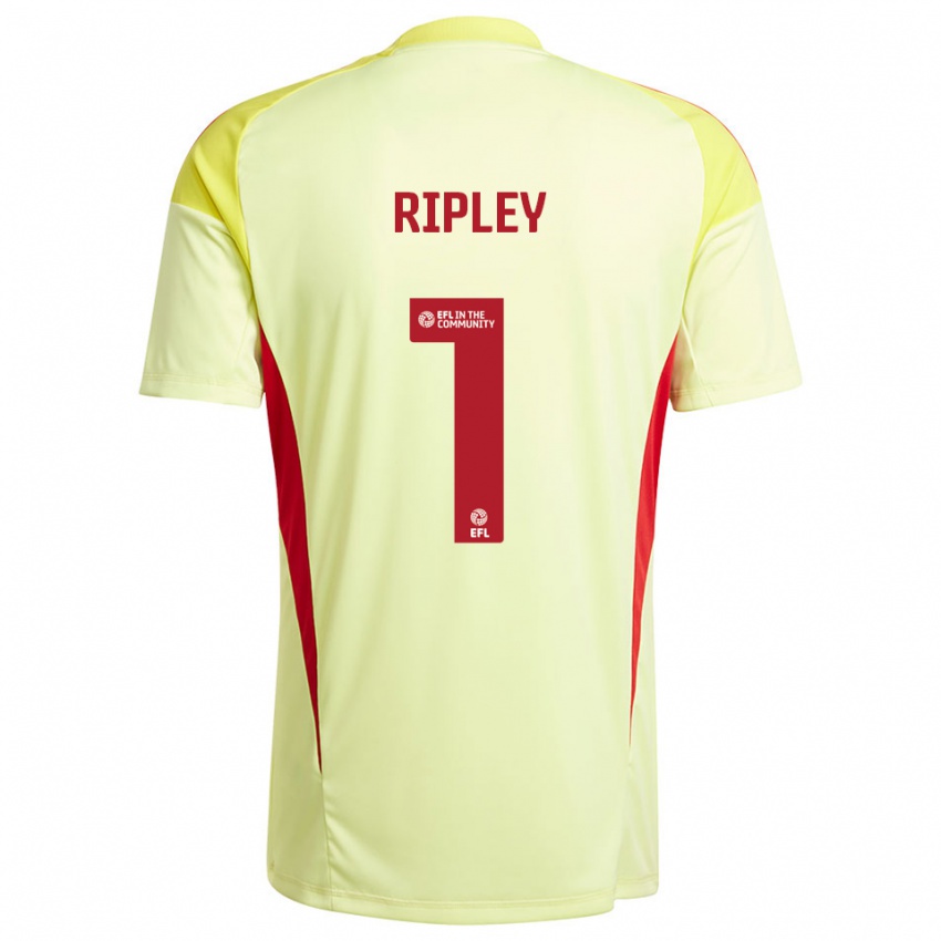 גברים קונור ריפלי #1 צהוב חיוור חולצת שוער 2025/26 חולצה קצרה