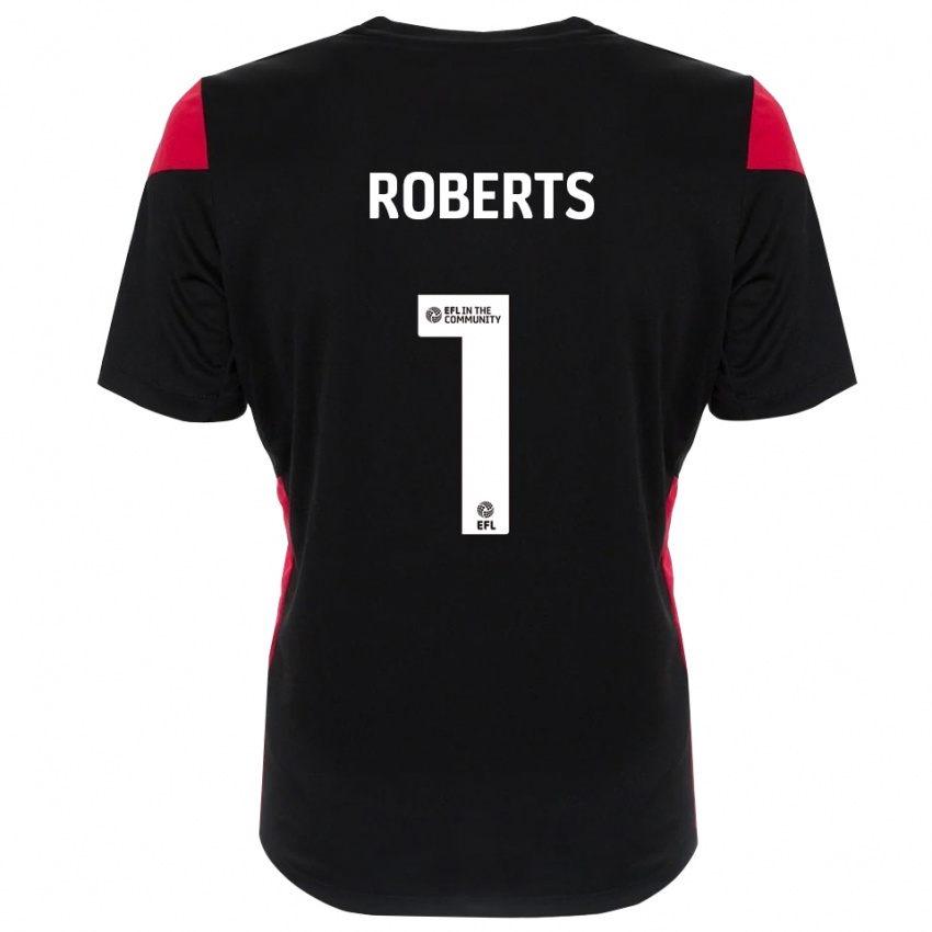 גברים מיילס רוברטס #1 שחור לבן חולצת שוער 2025/26 חולצה קצרה