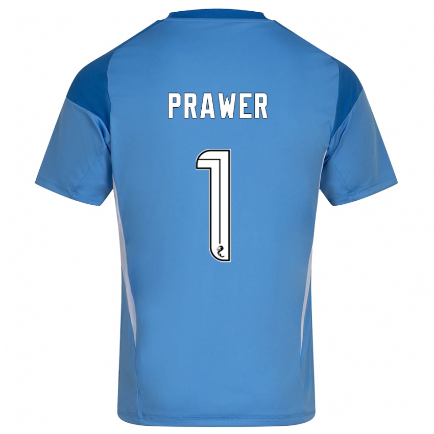 גברים אנה פראוור #1 לבן כחול חולצת שוער 2025/26 חולצה קצרה