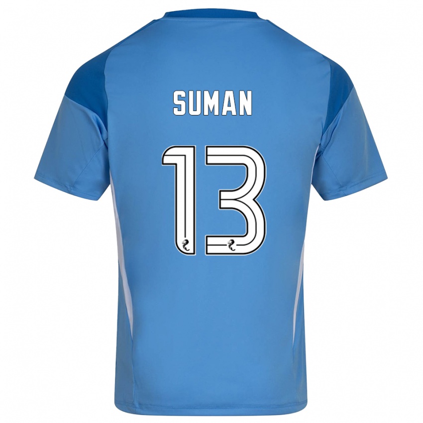 גברים ניקולס סומאן #13 לבן כחול חולצת שוער 2025/26 חולצה קצרה