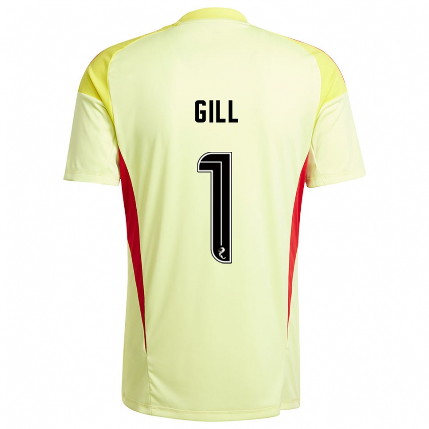 גברים Marcus Gill #1 אדום צהוב חולצת שוער 2025/26 חולצה קצרה
