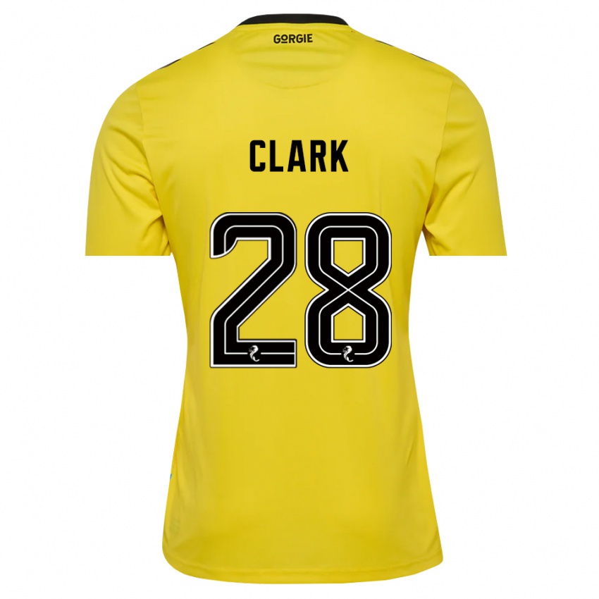 גברים זנדר קלארק #28 שחור אדום צהוב חולצת שוער 2025/26 חולצה קצרה