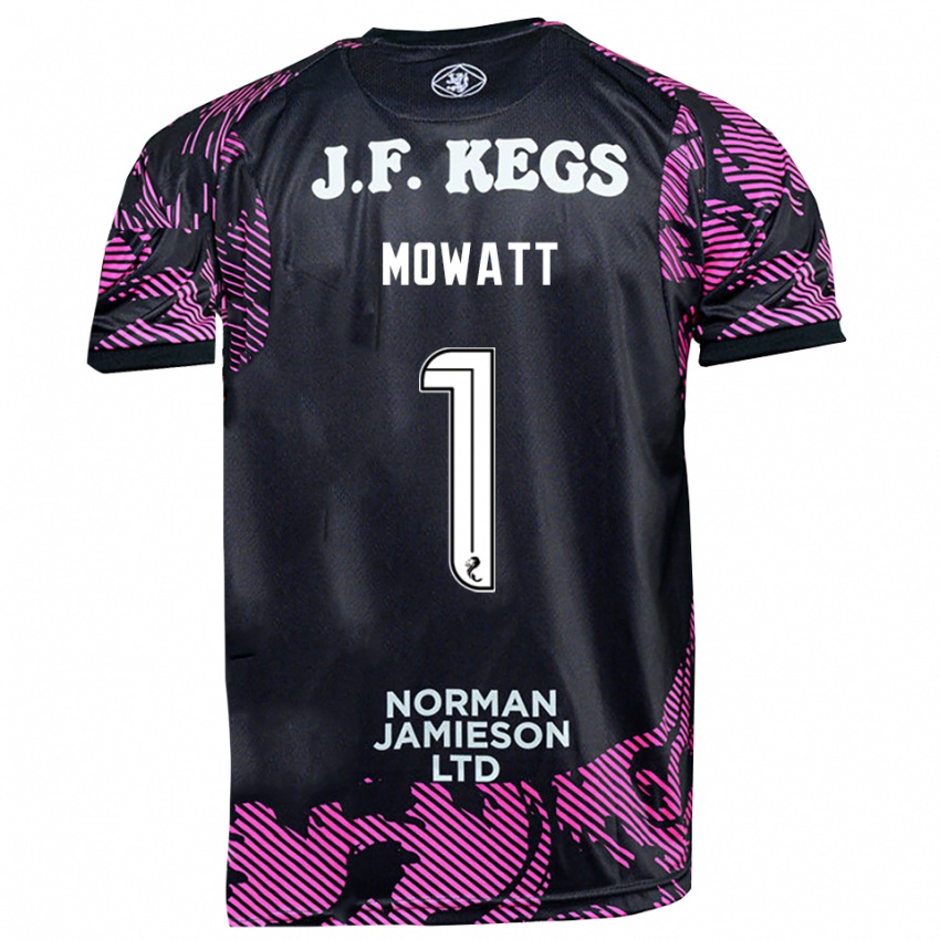 גברים בת' מוואט #1 שחור ורוד חולצת שוער 2025/26 חולצה קצרה