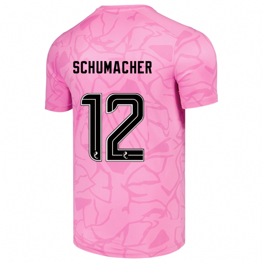 גברים נועה שומאכר #12 שחור ורוד חולצת שוער 2025/26 חולצה קצרה