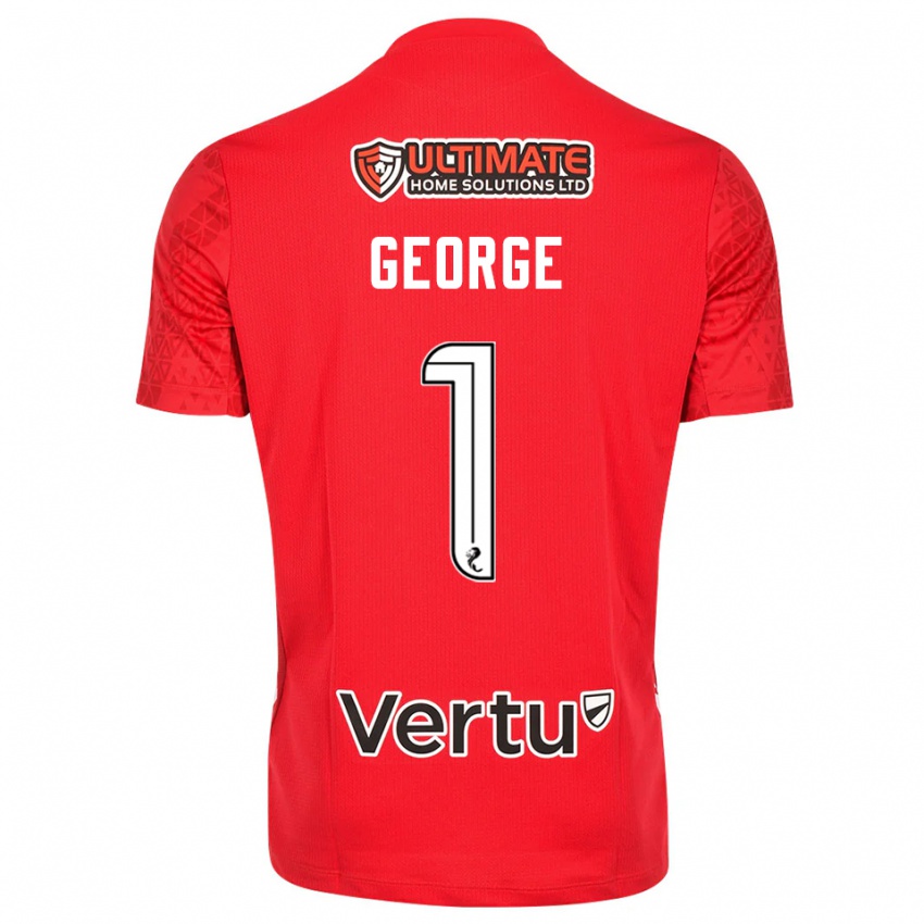 גברים שמל ג'ורג' #1 לבן אדום חולצת שוער 2025/26 חולצה קצרה