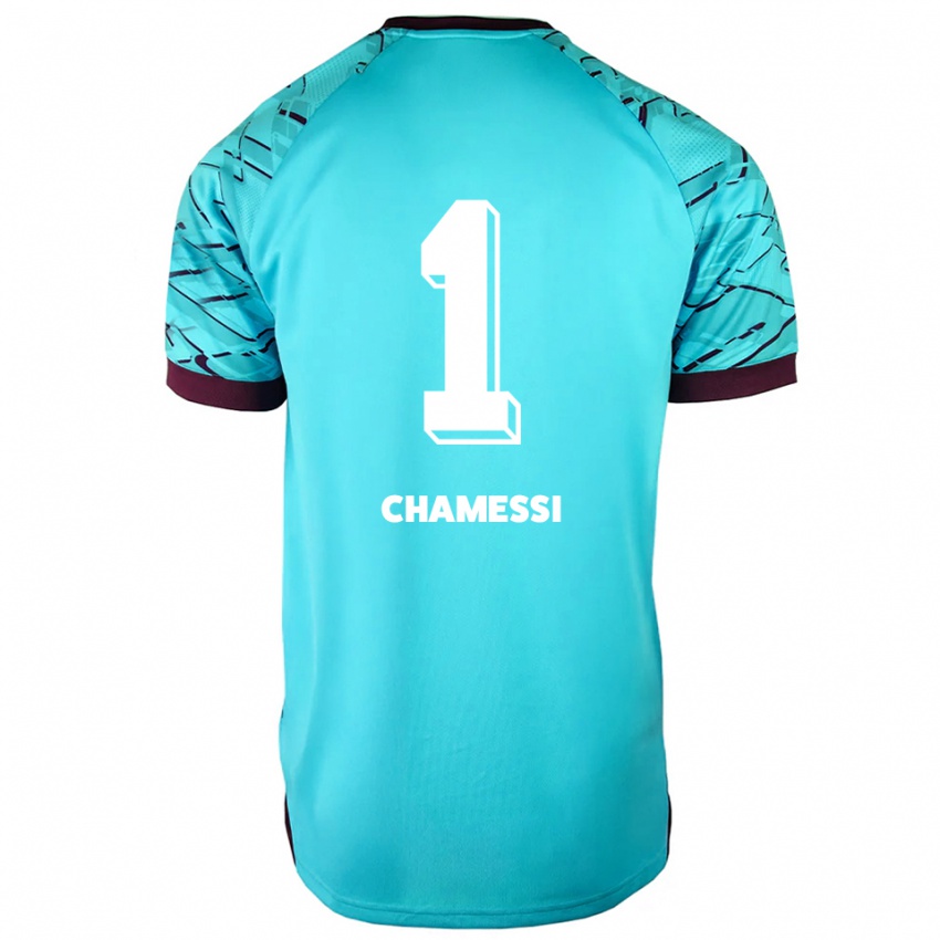 גברים Ian Chamessi #1 תכלת סגול חולצת שוער 2025/26 חולצה קצרה