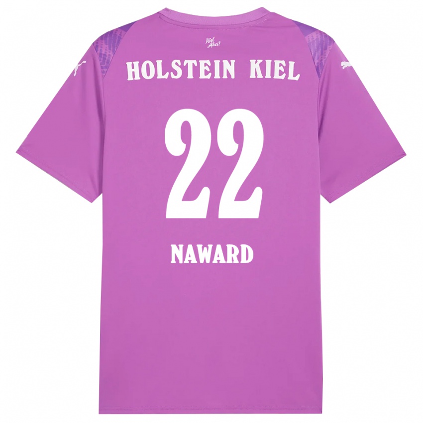 גברים Lela Naward #22 סגול לבן חולצת שוער 2025/26 חולצה קצרה