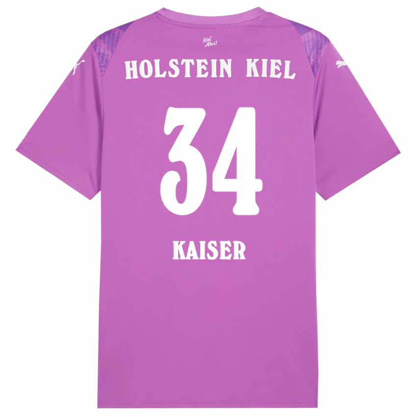 גברים Konstantin Kaiser #34 סגול לבן חולצת שוער 2025/26 חולצה קצרה