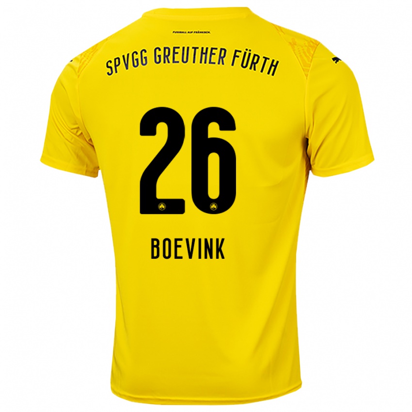 גברים Pelle Boevink #26 צהוב שחור חולצת שוער 2025/26 חולצה קצרה