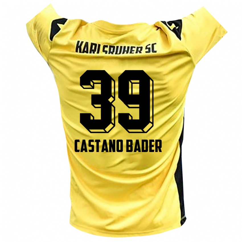 גברים סימאון קסטאנו באדר #39 צהוב שחור חולצת שוער 2025/26 חולצה קצרה