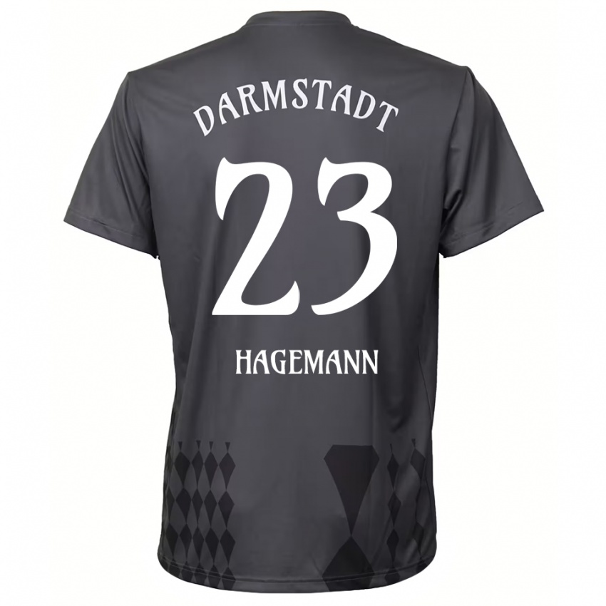 גברים Emil Hagemann #23 אפור כהה חולצת שוער 2025/26 חולצה קצרה