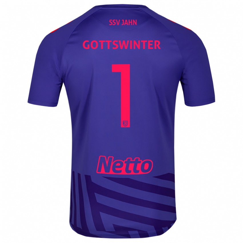 גברים Florian Gottswinter #1 כחול רויאל אדום חולצת שוער 2025/26 חולצה קצרה