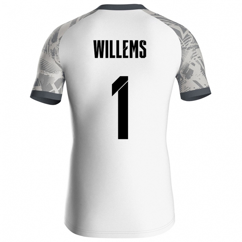 גברים Leon Willems #1 אפור לבן חולצת שוער 2025/26 חולצה קצרה