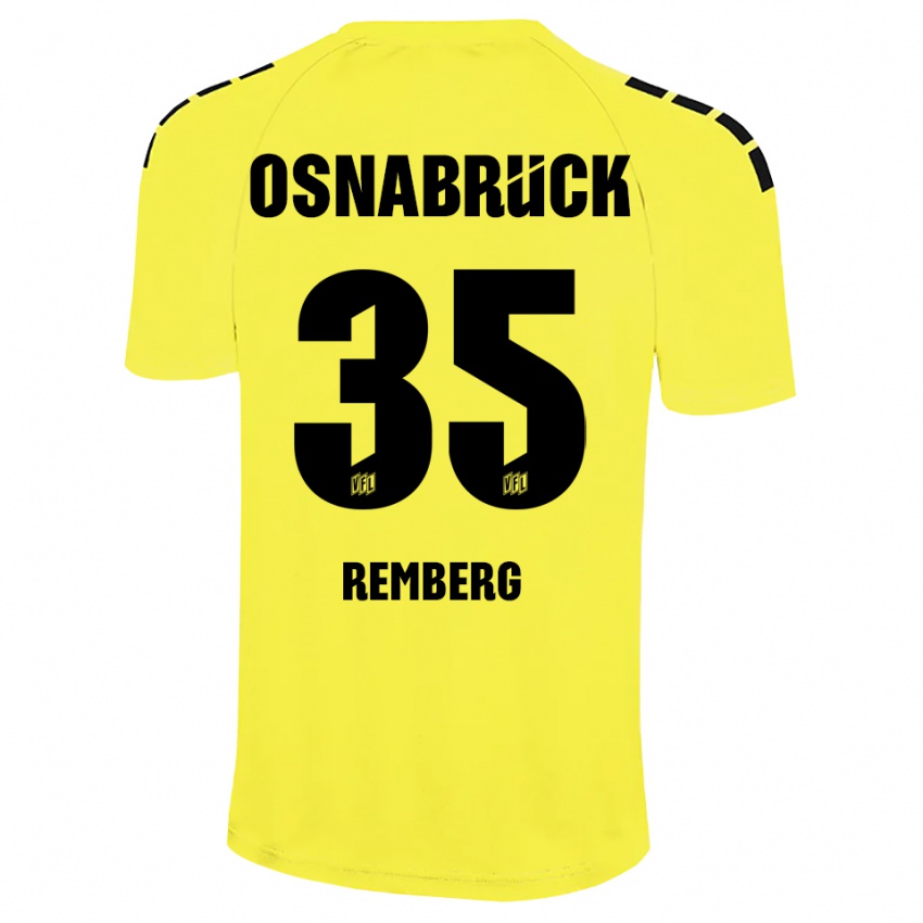 גברים Mats Remberg #35 צהוב שחור חולצת שוער 2025/26 חולצה קצרה