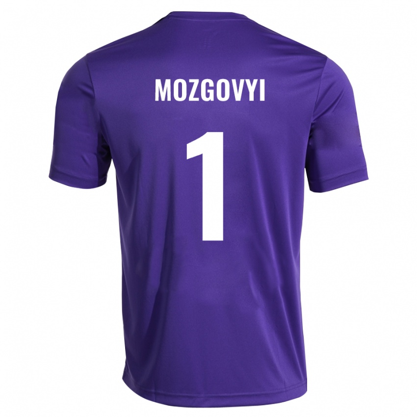 גברים Arseniy Mozgovyi #1 סגול לבן חולצת שוער 2025/26 חולצה קצרה