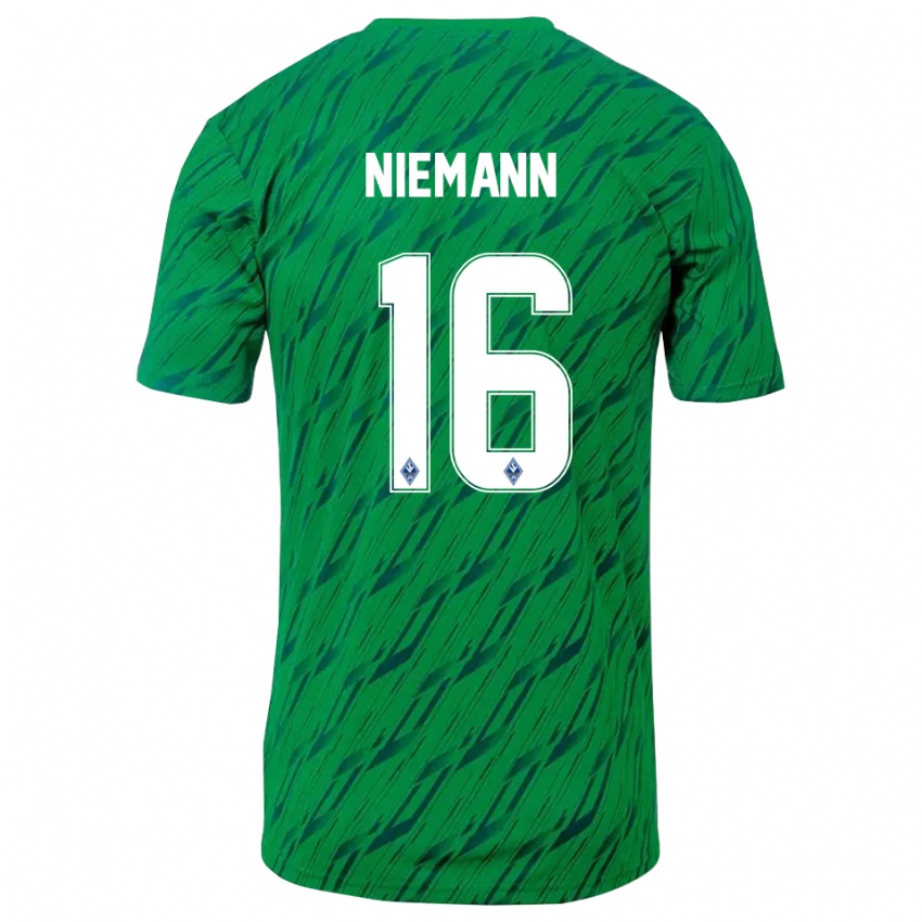 גברים Jan Niemann #16 ירוק לבן חולצת שוער 2025/26 חולצה קצרה