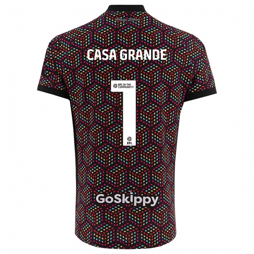 גברים ג׳וזי בריאן קאסה-גרנדה #1 שחור לבן חולצת שוער 2025/26 חולצה קצרה