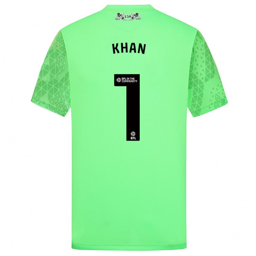 גברים Adam Khan #1 ירוק ניאון חולצת שוער 2025/26 חולצה קצרה