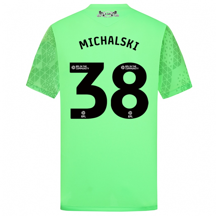 גברים ניקולס ג׳ייק מיכאלסקי #38 ירוק ניאון חולצת שוער 2025/26 חולצה קצרה