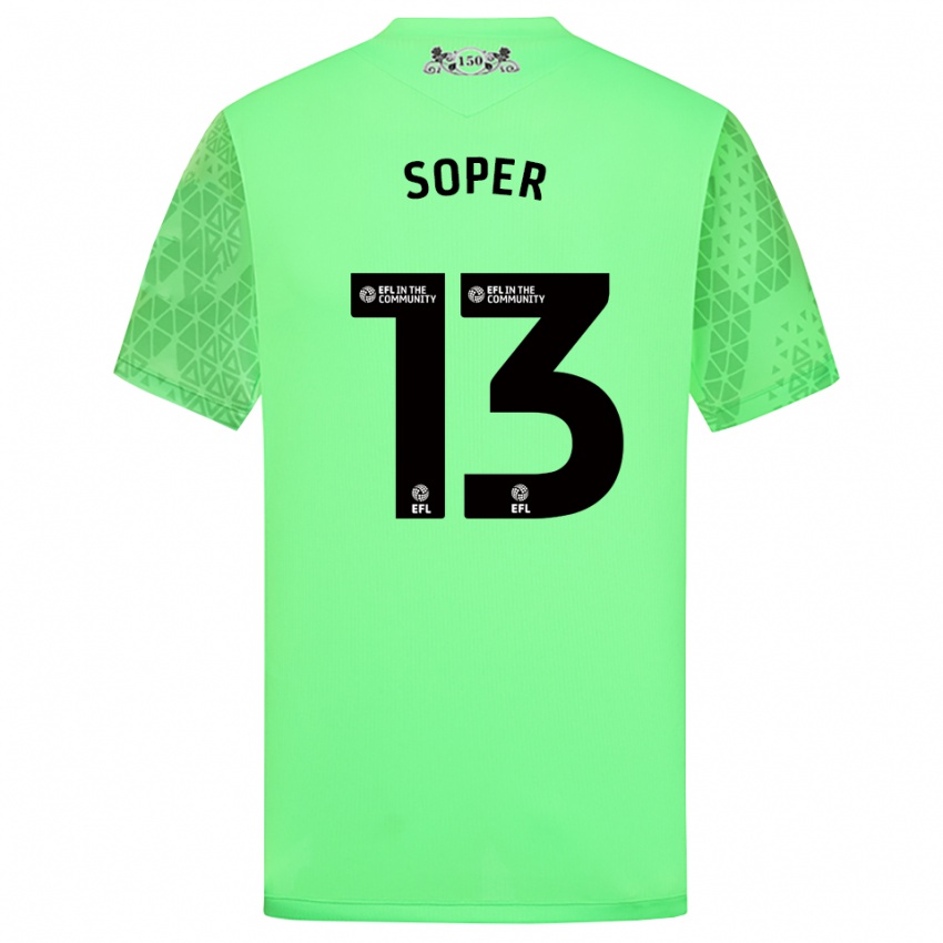 גברים פופי סופר #13 ירוק ניאון חולצת שוער 2025/26 חולצה קצרה