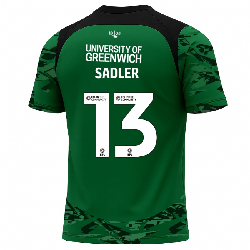 גברים Jude Sadler #13 ירוק שחור חולצת שוער 2025/26 חולצה קצרה