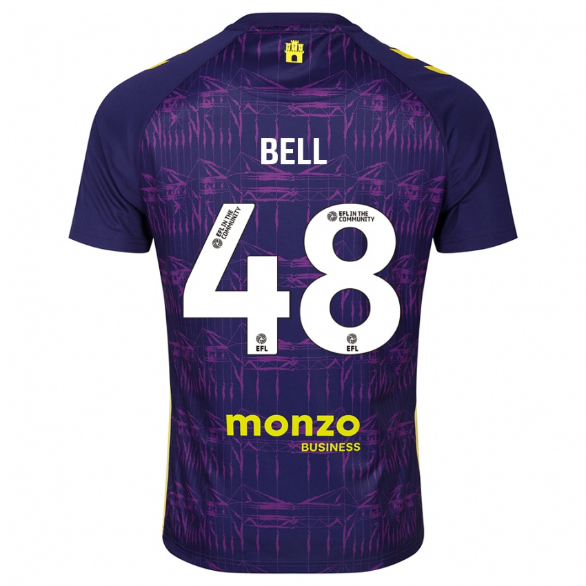 גברים Luke Bell #48 סגול צהוב חולצת שוער 2025/26 חולצה קצרה