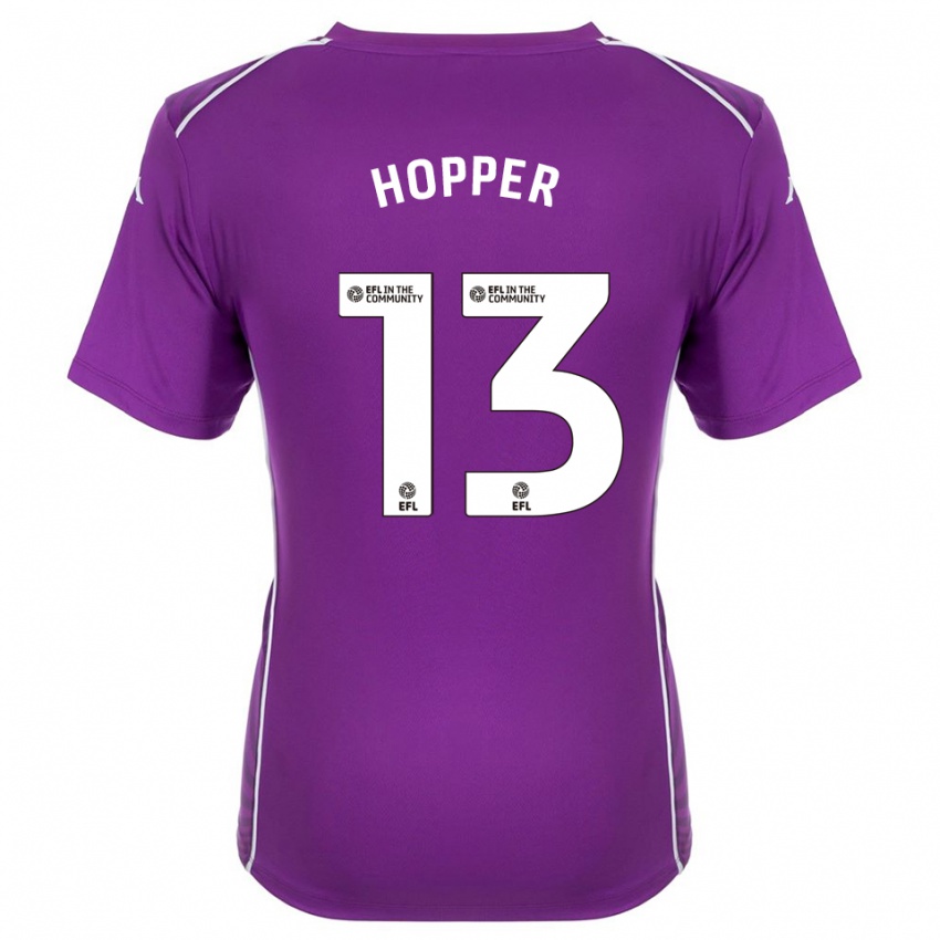 גברים Jake Hopper #13 סגול לבן חולצת שוער 2025/26 חולצה קצרה