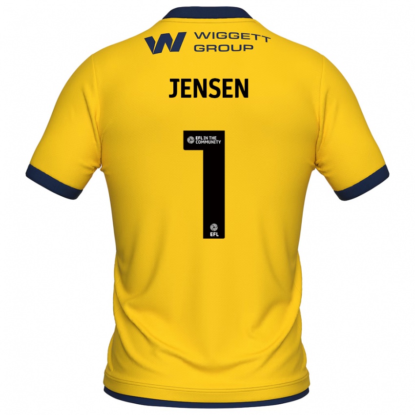 גברים לוקאס ינסן #1 צהוב שחור חולצת שוער 2025/26 חולצה קצרה