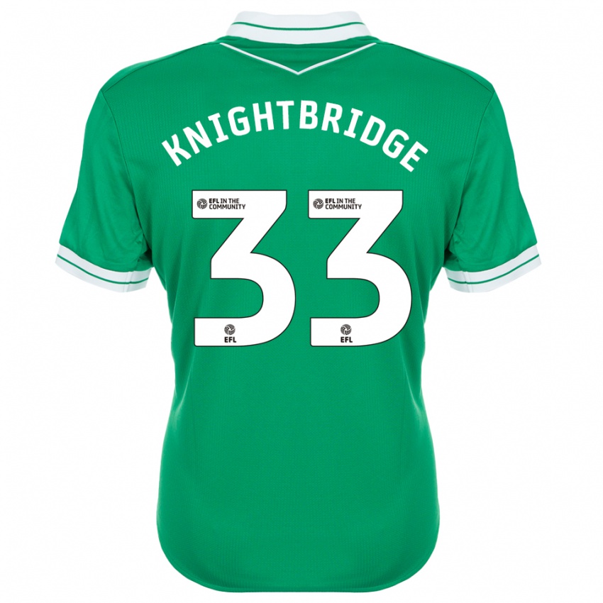 גברים Jacob Knightbridge #33 ירוק לבן חולצת שוער 2025/26 חולצה קצרה