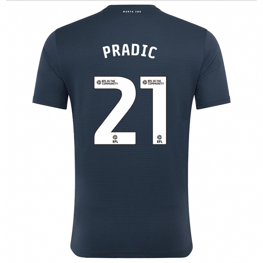 גברים ג'יימס פראדיץ' #21 שחור לבן חולצת שוער 2025/26 חולצה קצרה