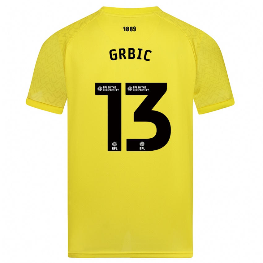 גברים איבו גרביץ׳ #13 שחור צהוב חולצת שוער 2025/26 חולצה קצרה