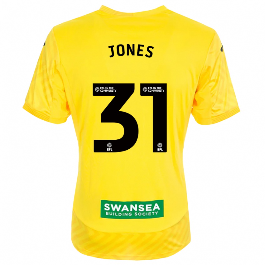 גברים Verity Jones #31 צהוב שחור חולצת שוער 2025/26 חולצה קצרה