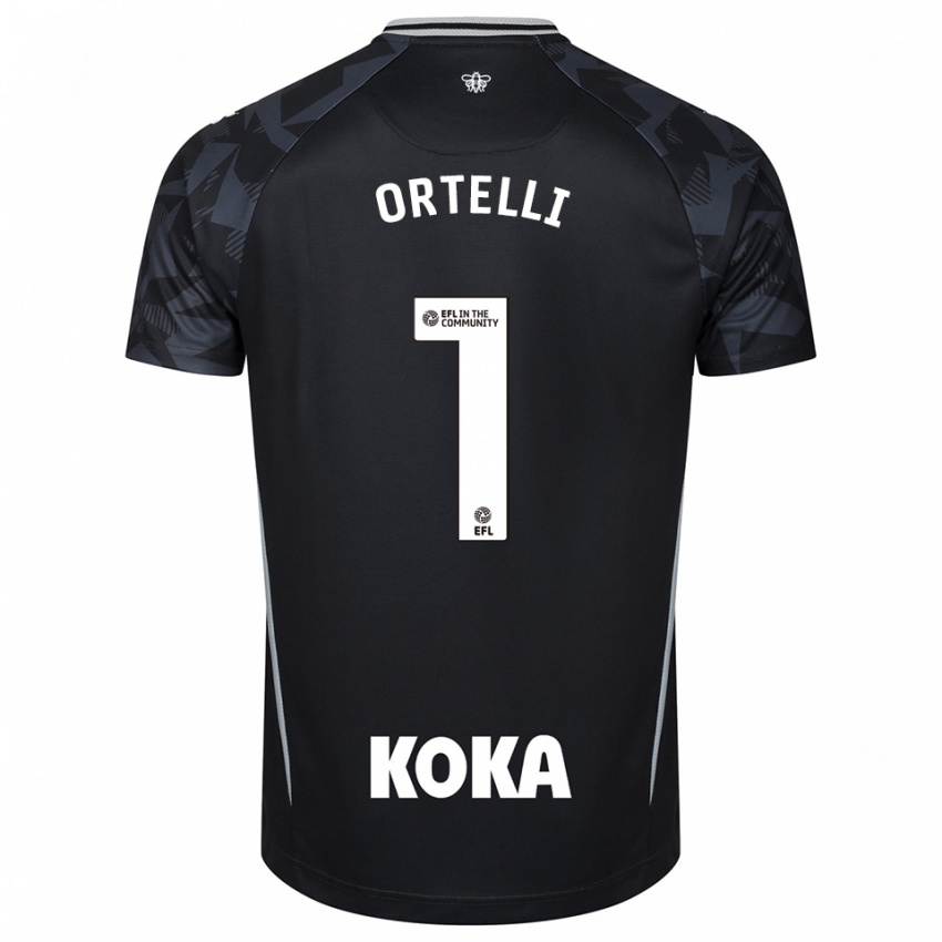 גברים גבריאל אורטלי #1 כחול שחור חולצת שוער 2025/26 חולצה קצרה