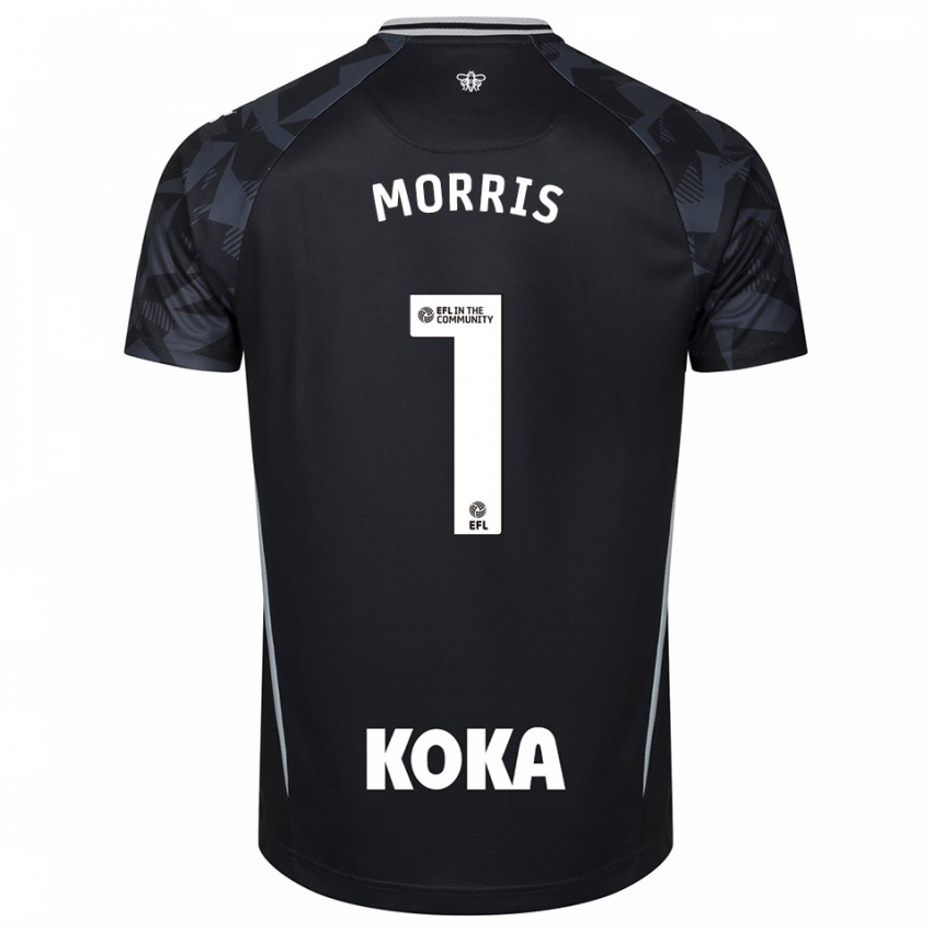 גברים Sam Morris #1 כחול שחור חולצת שוער 2025/26 חולצה קצרה