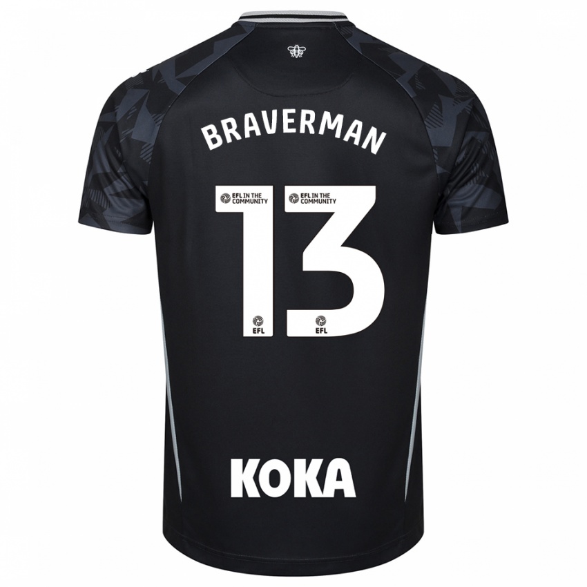 גברים זאק ברוורמן #13 כחול שחור חולצת שוער 2025/26 חולצה קצרה