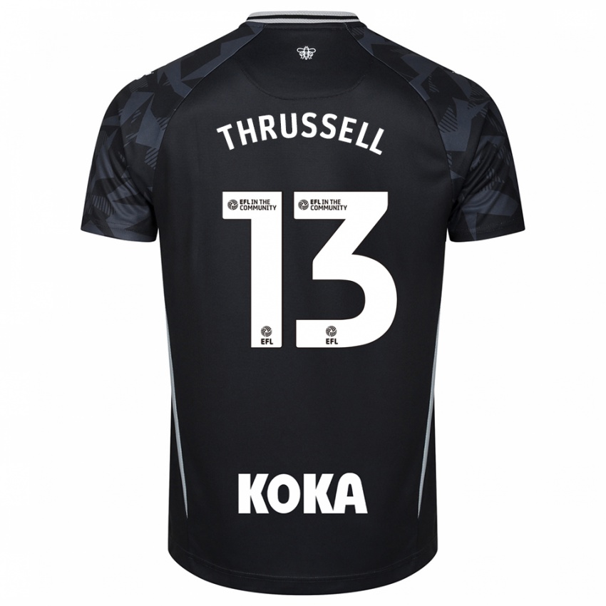 גברים Sebastian Thrussell #13 כחול שחור חולצת שוער 2025/26 חולצה קצרה