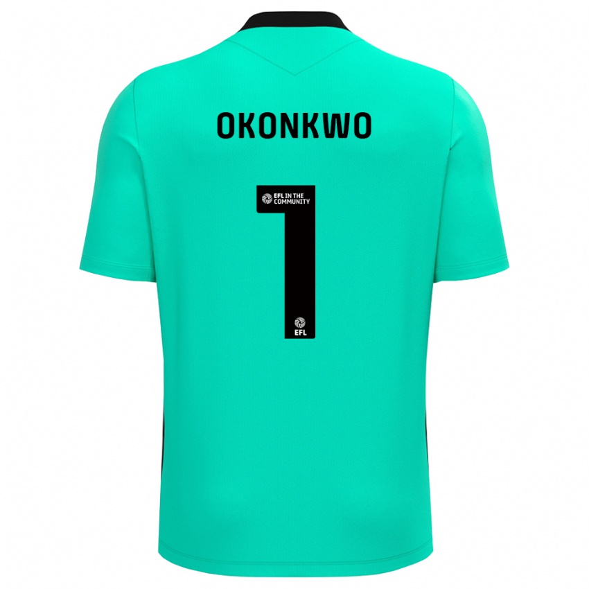 גברים ארתור אוקונקוו #1 טורקיז בינוני חולצת שוער 2025/26 חולצה קצרה