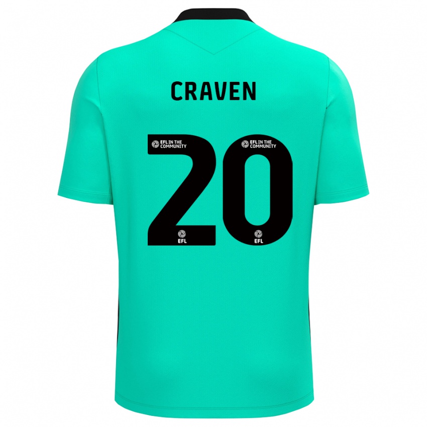 גברים Lizzie Craven #20 טורקיז בינוני חולצת שוער 2025/26 חולצה קצרה