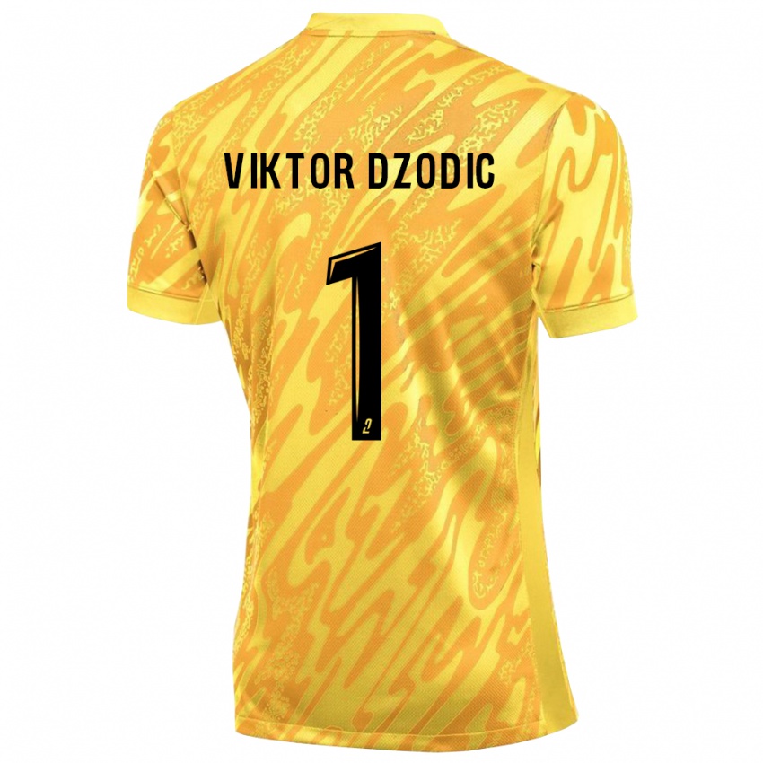 גברים ויקטור דז'ודיץ׳ #1 צהוב כתום חולצת שוער 2025/26 חולצה קצרה