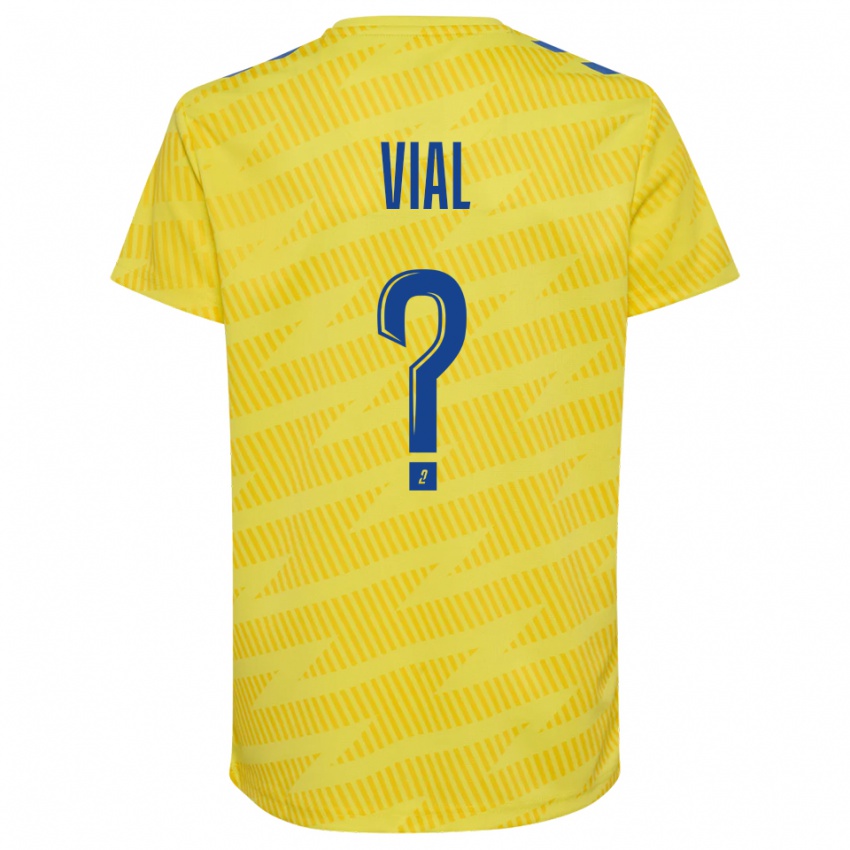 גברים Lorik Vial #0 כחול צהוב חולצת שוער 2025/26 חולצה קצרה