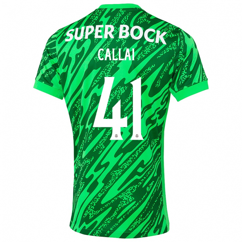 גברים Diego Callai #41 ירוק לבן חולצת שוער 2025/26 חולצה קצרה