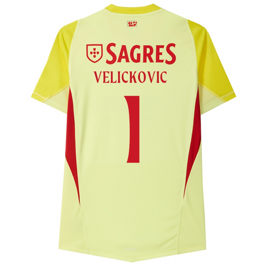 גברים לוקה וליצ׳קוביץ׳ #1 צהוב אדום חולצת שוער 2025/26 חולצה קצרה