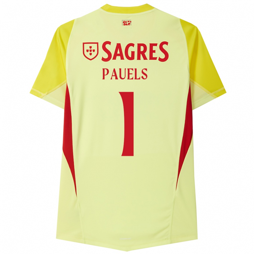 גברים לנה פאואלס #1 צהוב אדום חולצת שוער 2025/26 חולצה קצרה