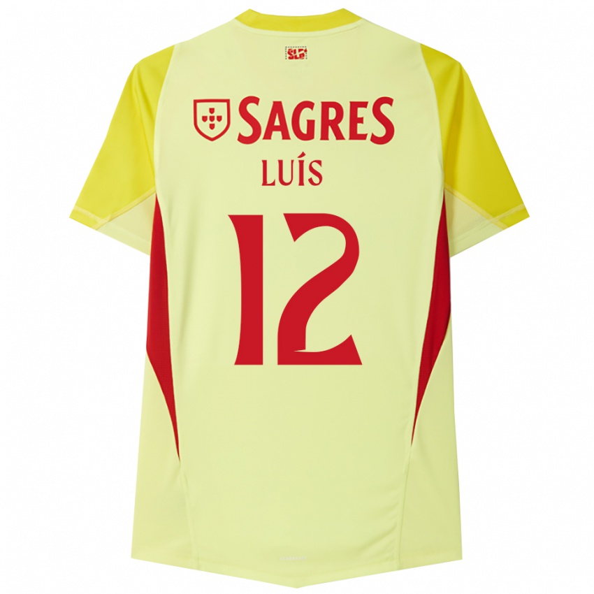 גברים António Luís #12 צהוב אדום חולצת שוער 2025/26 חולצה קצרה