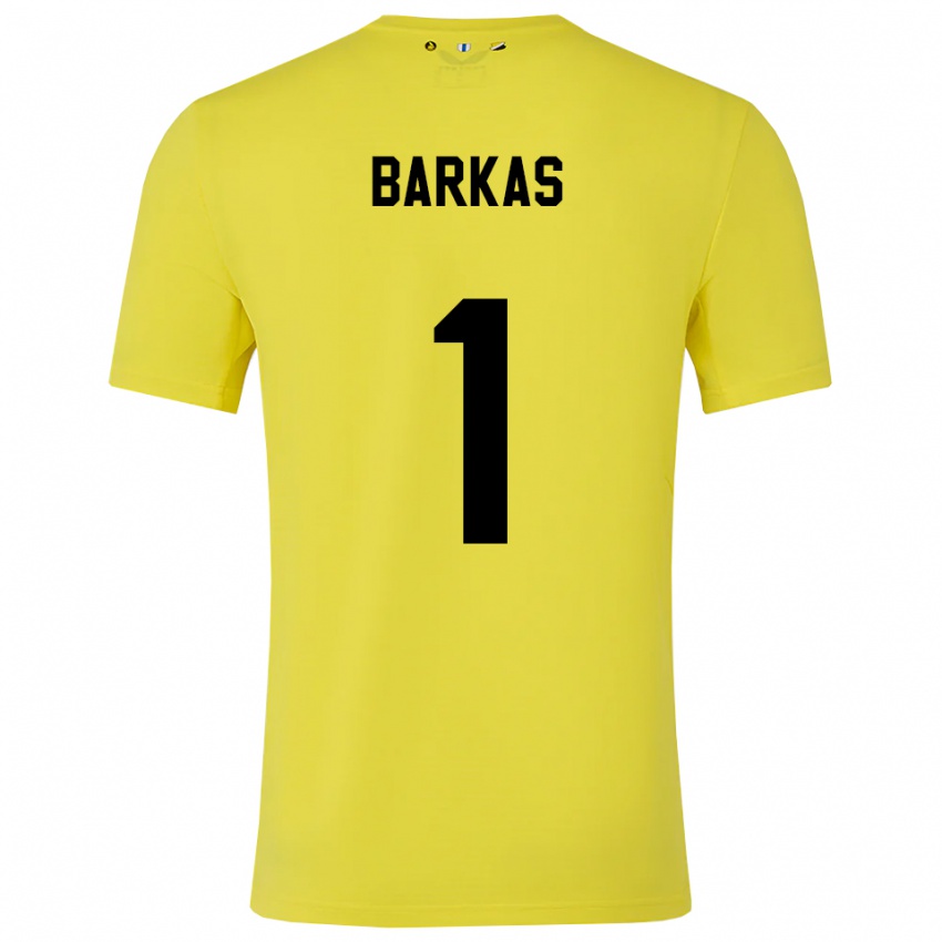 גברים וסיליס ברקאס #1 צהוב שחור חולצת שוער 2025/26 חולצה קצרה